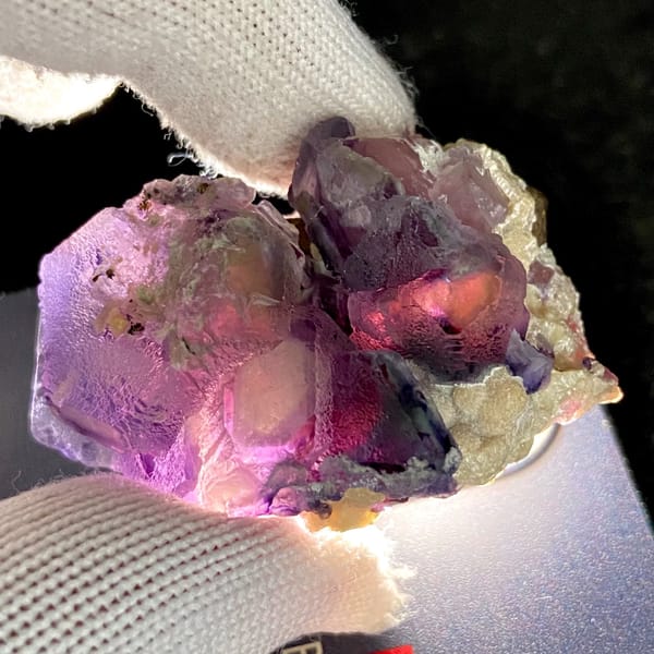 Dark purple phantom fluorite cubes with inclusions from Inner Mongolia, China, second angle
