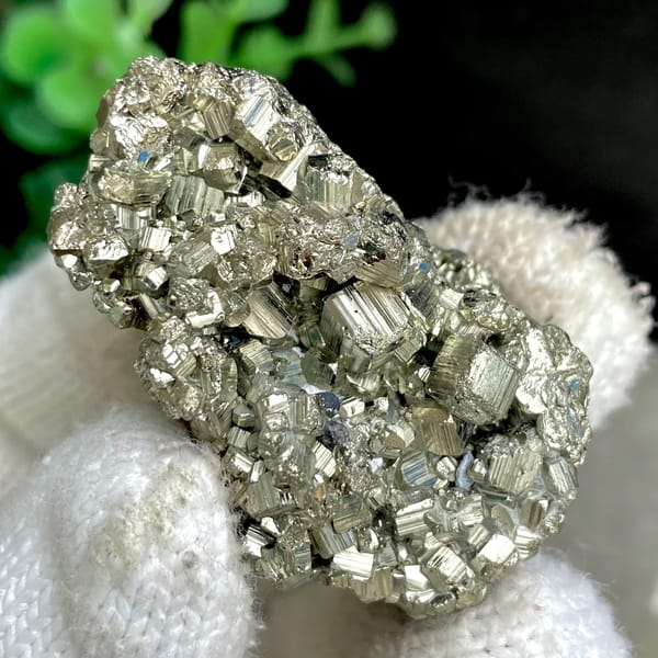 Pyrite cube cluster with black marmatite from Peru, reverse side