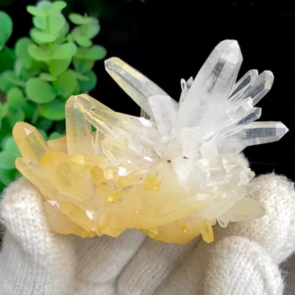 Golden quartz crystal cluster from China, natural mineral specimen, photo 1 of 9