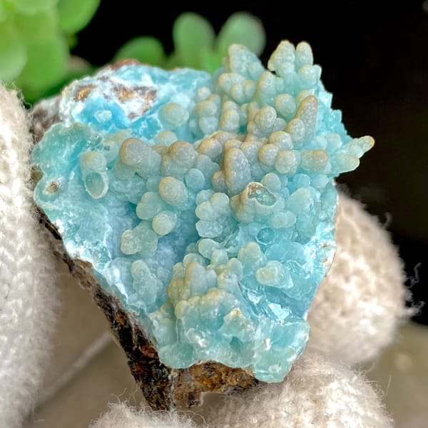 One-of-a-kind blue hemimorphite crystal specimen, photo 4 of 9