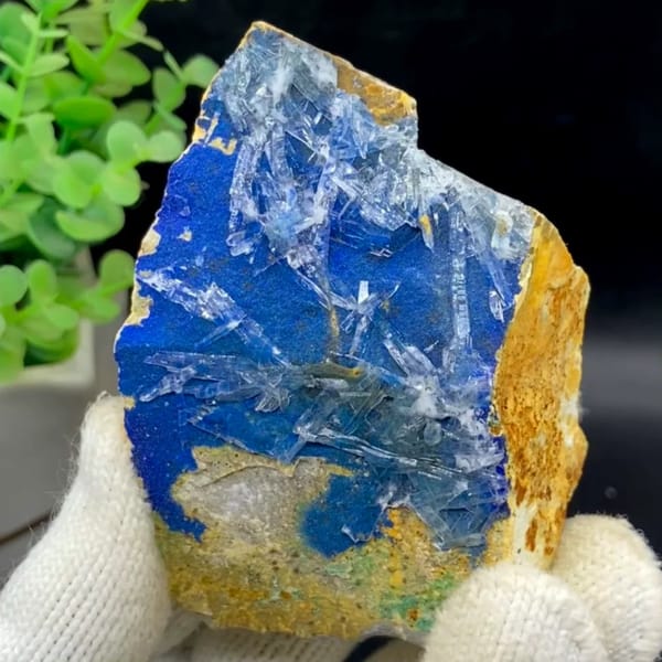 Deep blue azurite crystals, natural mineral specimen, photo 1 of 9