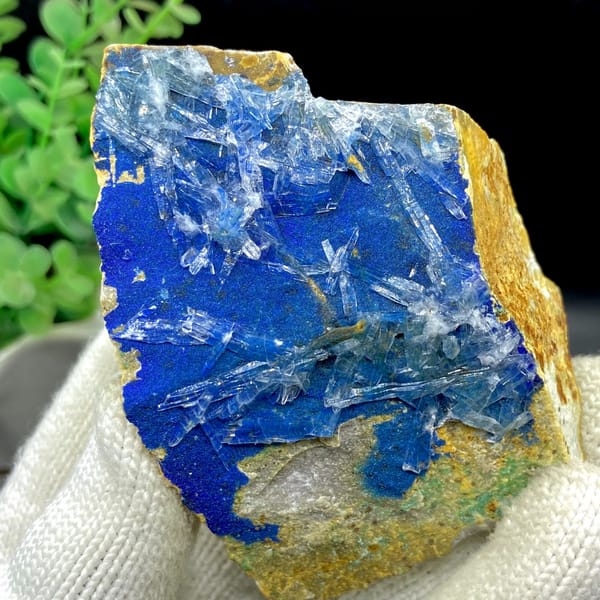 One-of-a-kind deep blue azurite crystal specimen, photo 4 of 9