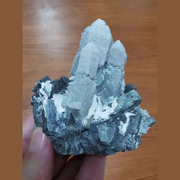 Quartz crystal cluster, 7.2 cm across, raw mineral specimen, photo 2 of 8