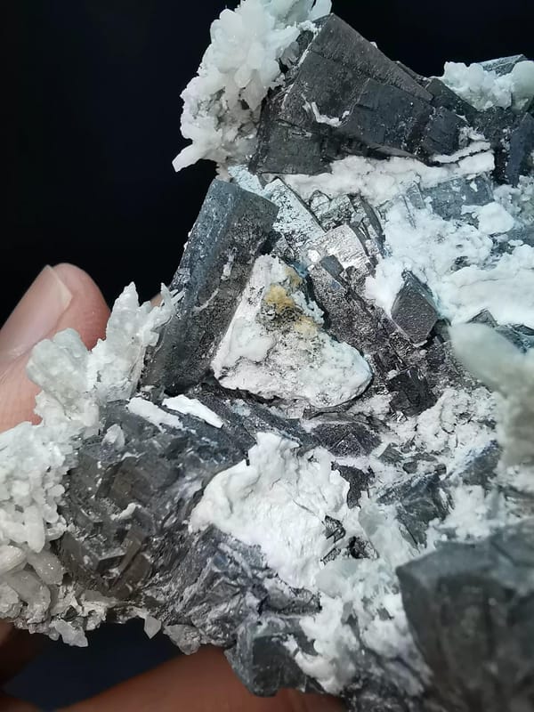 Silver Metallic Mineral Cluster with Quartz — Inner Mongolia, natural mineral specimen, photo 1 of 6