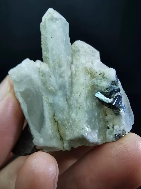 Iridescent Metallic Mineral Crystal Cluster with Quartz, natural mineral specimen, photo 6 of 6