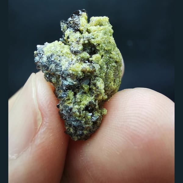 Crystals of axinite with garnet from Shijiangshan, one-of-a-kind specimen, photo 3 of 5