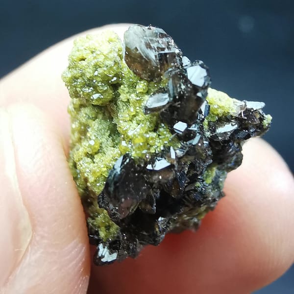 Axinite crystals with garnet from Shijiangshan, natural mineral for display, photo 5 of 5