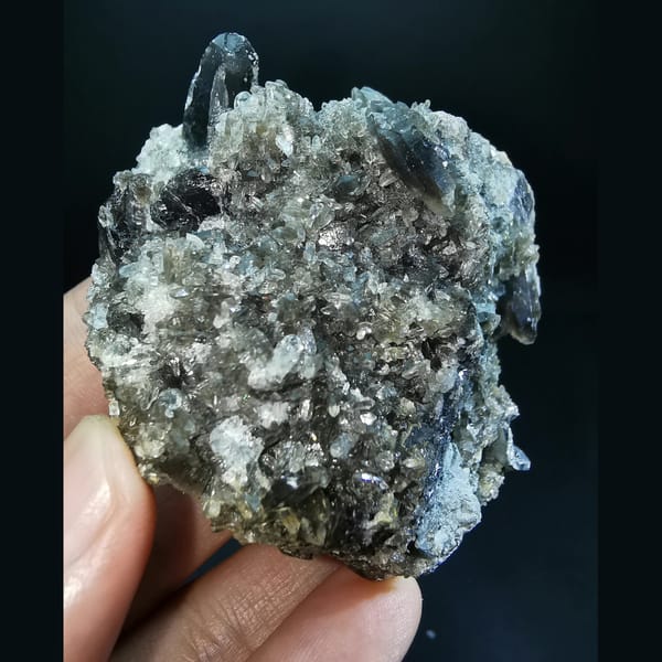Smoky quartz crystal cluster with arsenopyrite, natural mineral specimen, photo 1 of 4