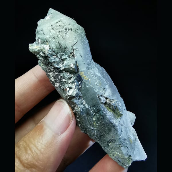 Crystal of clear quartz with arsenopyrite, one-of-a-kind specimen, photo 3 of 4