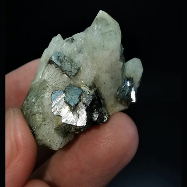 Quartz crystal cluster with arsenopyrite, natural mineral specimen, photo 1 of 4