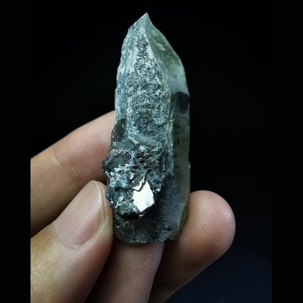 Quartz crystal with arsenopyrite, natural mineral specimen, photo 1 of 3