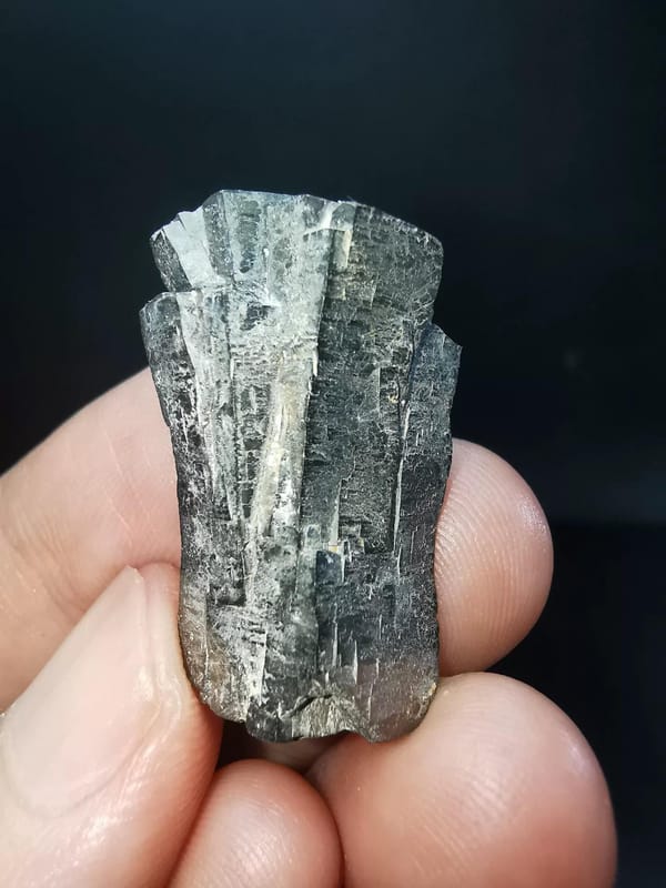 Columnar Silver Metallic Mineral Crystal Cluster, natural mineral specimen, photo 2 of 4