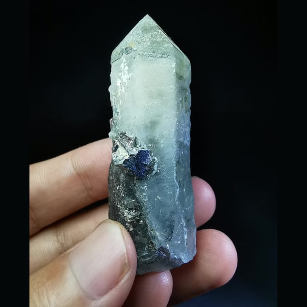 Quartz crystal, 6 cm across, raw mineral specimen, photo 2 of 3