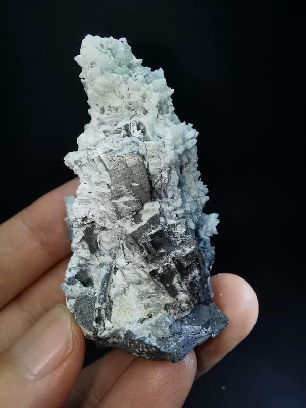 Silver Metallic Mineral Crystal Cluster — Inner Mongolia, China, natural mineral specimen, photo 2 of 4