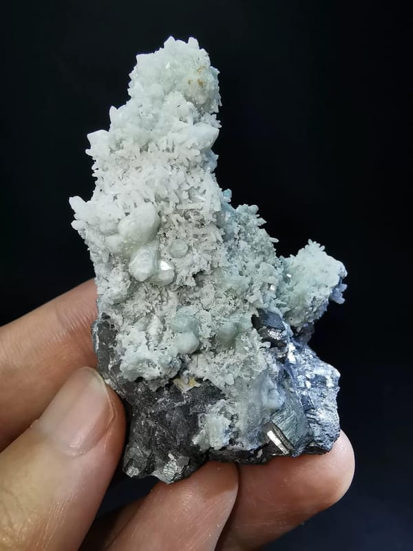Silver Metallic Mineral Crystal Cluster — Inner Mongolia, China, natural mineral specimen, photo 3 of 4