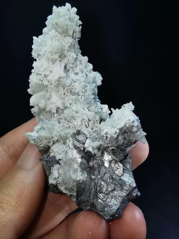 Silver Metallic Mineral Crystal Cluster — Inner Mongolia, China, natural mineral specimen, photo 4 of 4