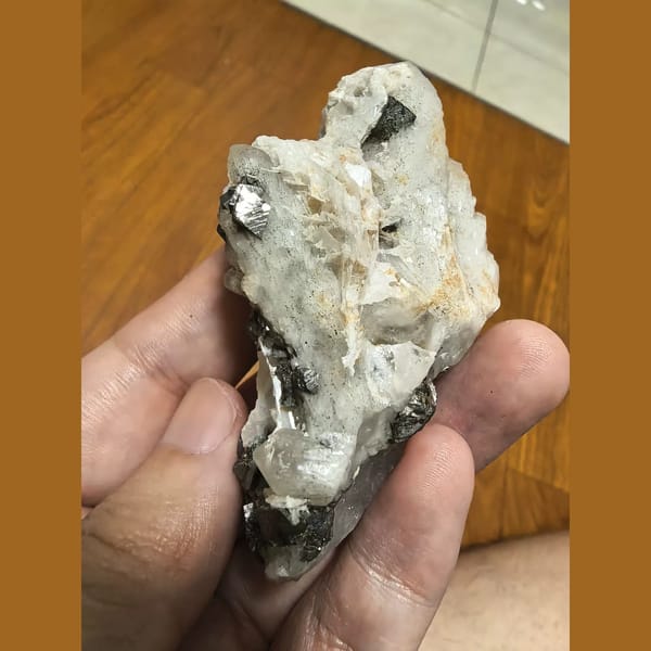 Candle cluster of quartz with arsenopyrite, one-of-a-kind specimen, photo 3 of 3