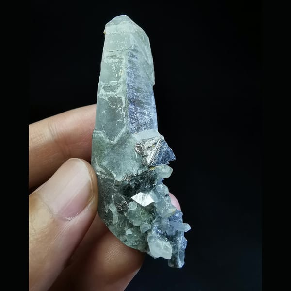 Quartz crystal cluster with arsenopyrite, natural mineral specimen, photo 1 of 3