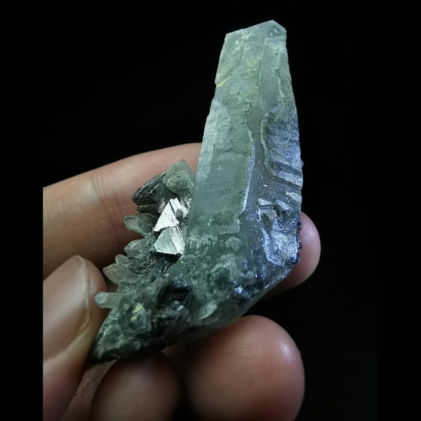 Crystal cluster of quartz with arsenopyrite, one-of-a-kind specimen, photo 3 of 3