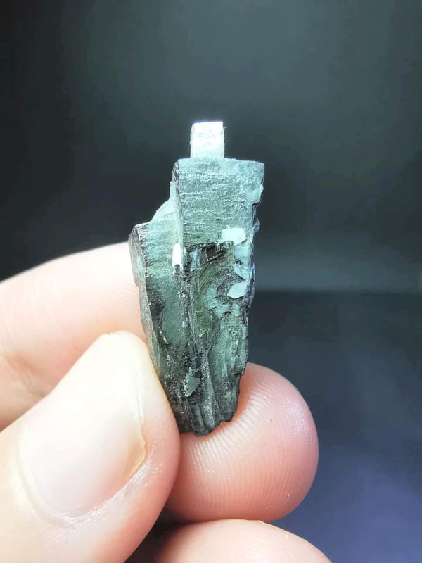Elongated Silver Metallic Mineral Crystal, natural mineral specimen, photo 1 of 3
