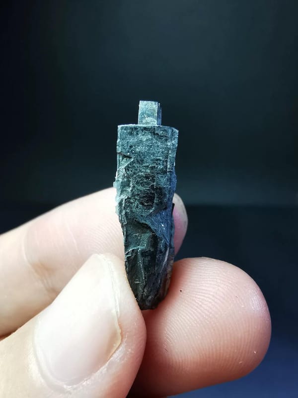 Elongated Silver Metallic Mineral Crystal, natural mineral specimen, photo 2 of 3