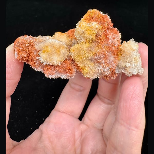 Orange and White Creedite Cluster 7.0 cm — complete view