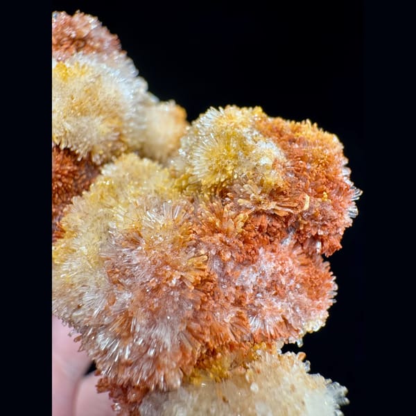 Orange and White Creedite Cluster 7.0 cm — alternate view