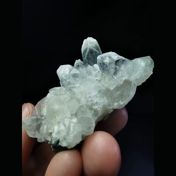 Glassy apophyllite crystal cluster — alternate view