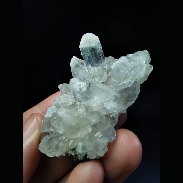 Glassy apophyllite crystal cluster — alternate view