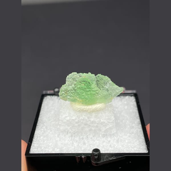 Small translucent stepped green fluorite from Henan — alternate view