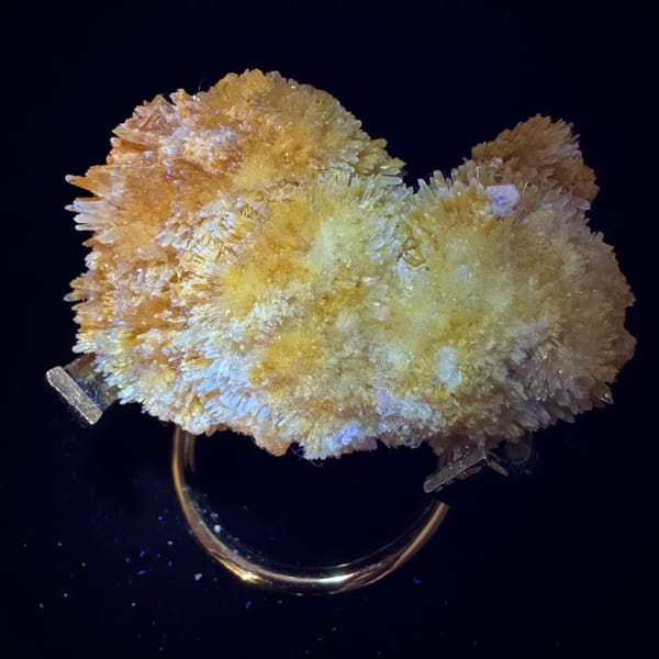 Lustrous Yellow Creedite Cluster 7.0 cm — detail view