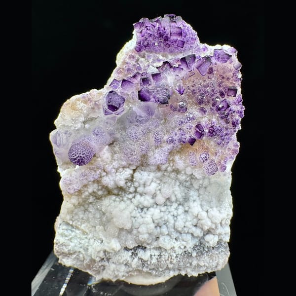 Purple Fluorite on White Matrix 7.0 cm — complete view