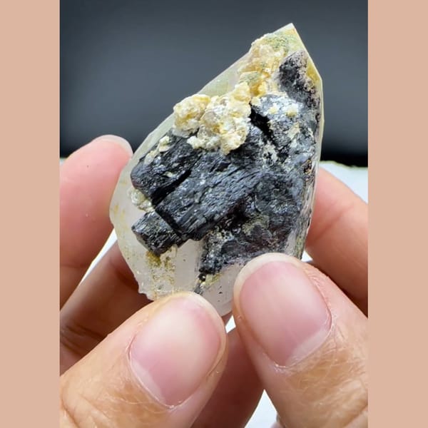 Phantom Quartz with Wolframite Yaogangxian 4.6 cm — alternate view