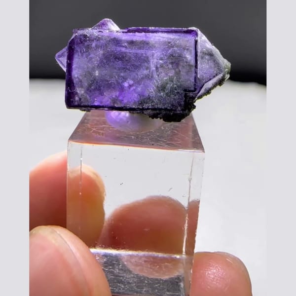 Purple Fluorite with Chlorite Yaogangxian 2.0 cm — alternate view