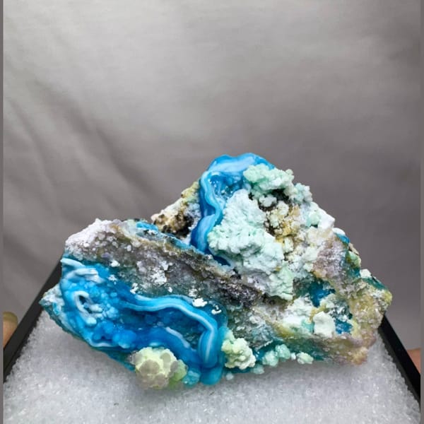 Blue Gibbsite with White Inclusions Guizhou 4.0 cm — complete view