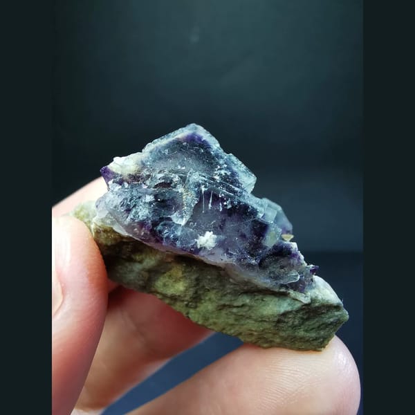 Purple-edged fluorite on matrix — alternate view
