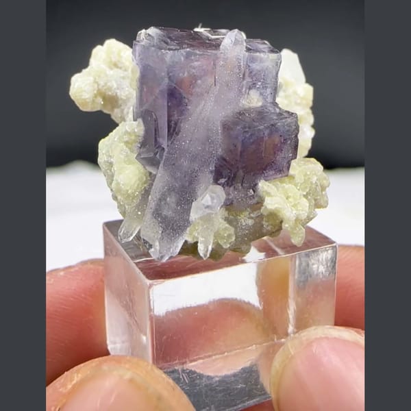 Purple Fluorite with Quartz and Mica Yaogangxian 2.7 cm — alternate view