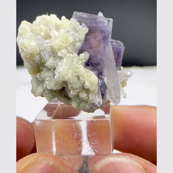 Purple Fluorite with Quartz and Mica Yaogangxian 2.7 cm — alternate view