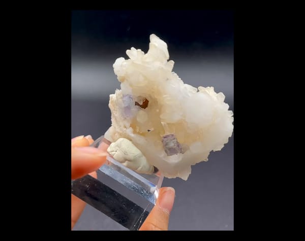 Complete reverse view showing calcite and the pyrite-bearing side of the Shangbao specimen