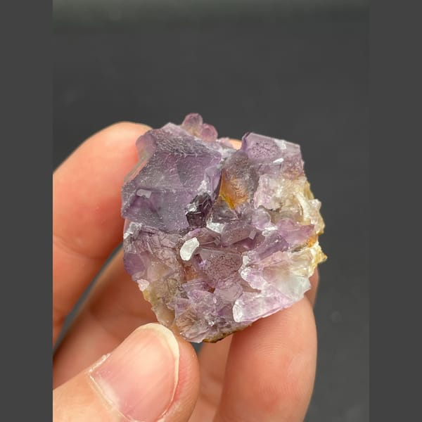 Lavender purple fluorite cube cluster from Zhejiang — alternate view