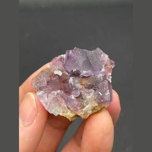 Lavender purple fluorite cube cluster from Zhejiang — detail view