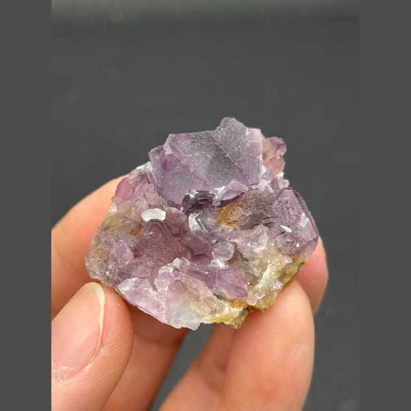 Lavender purple fluorite cube cluster from Zhejiang — detail view