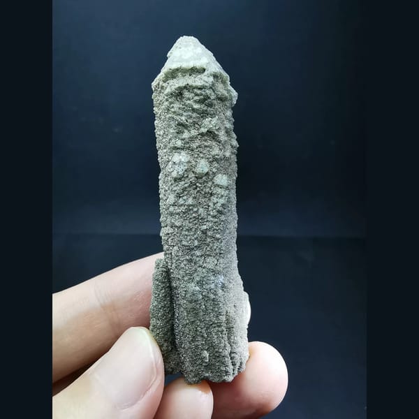 Large green quartz crystal — alternate view