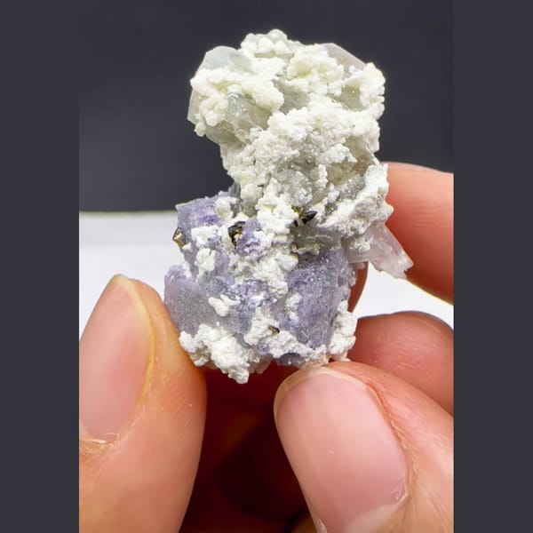 Fluorite with Apatite and Arsenopyrite Yaogangxian 3.2 cm — alternate view