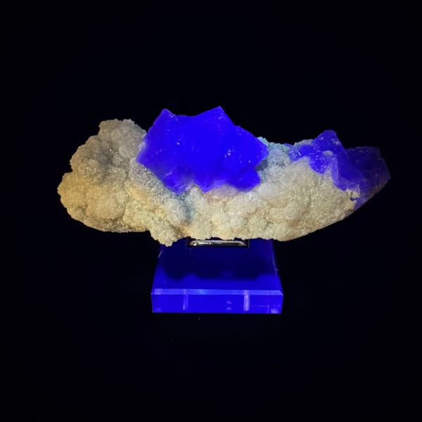 Green and Blue Fluorite on Quartz Fujian 13.0 cm — alternate view