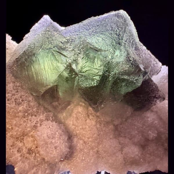 Green and Blue Fluorite on Quartz Fujian 13.0 cm — alternate view