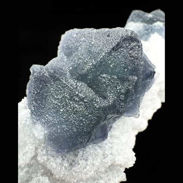 Green and Blue Fluorite on Quartz Fujian 13.0 cm — detail view