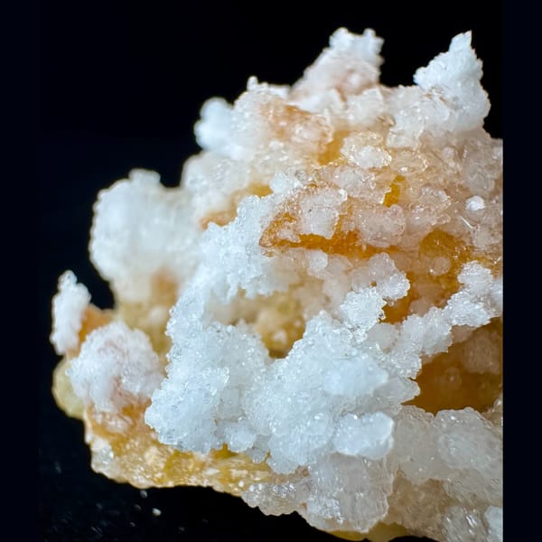 Yellow Fluorite with White Gypsum 7.0 cm — detail view