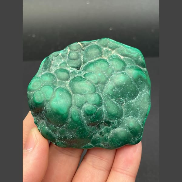 Glossy green botryoidal malachite from the Congo — alternate view