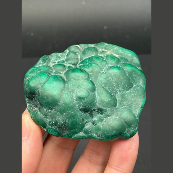 Glossy green botryoidal malachite from the Congo — alternate view